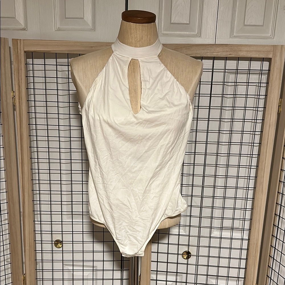 Cosabella White Sleeveless Cut Out Bodysuit